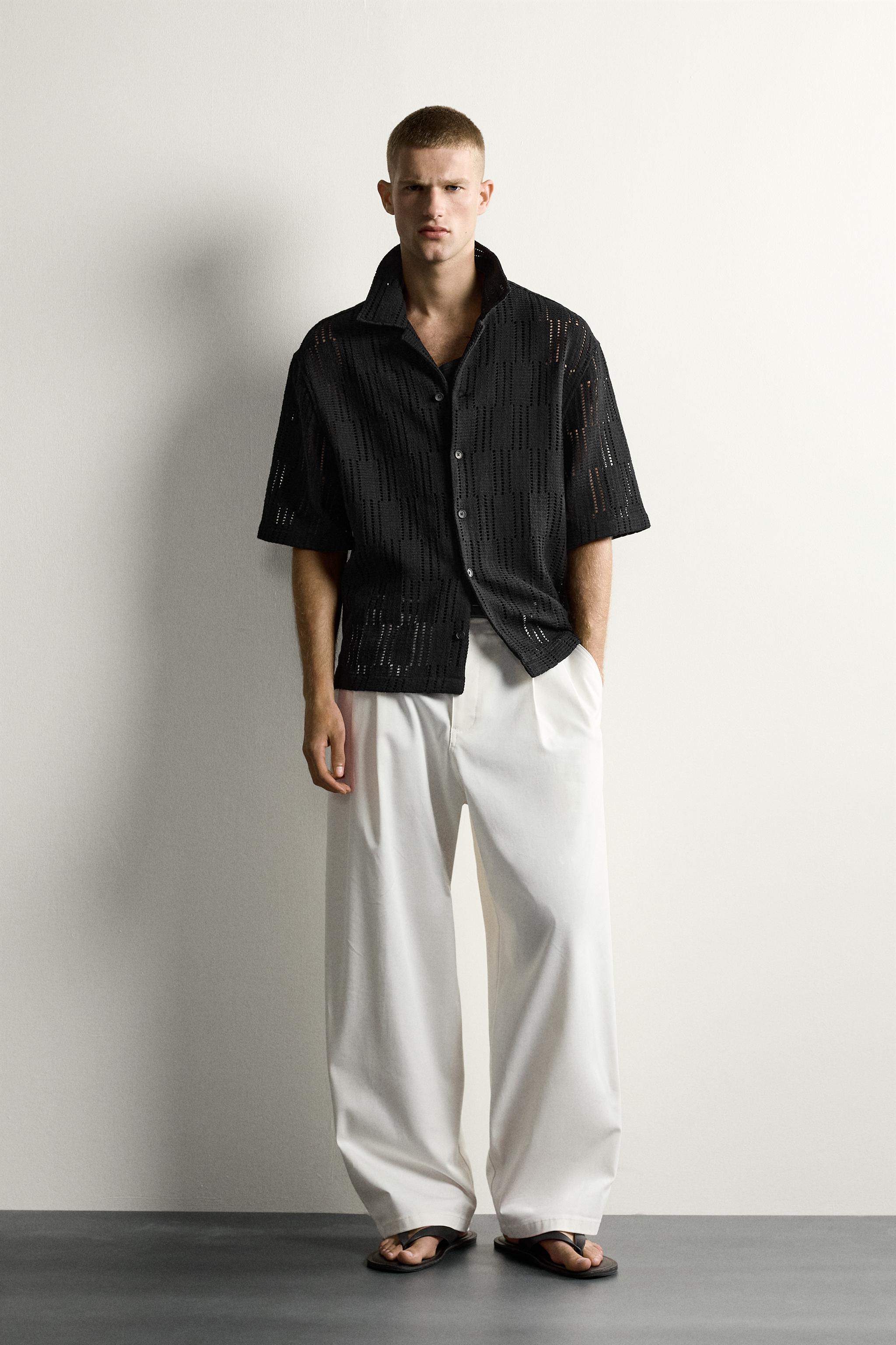 OPEN-KNIT RELAXED FIT SHIRT